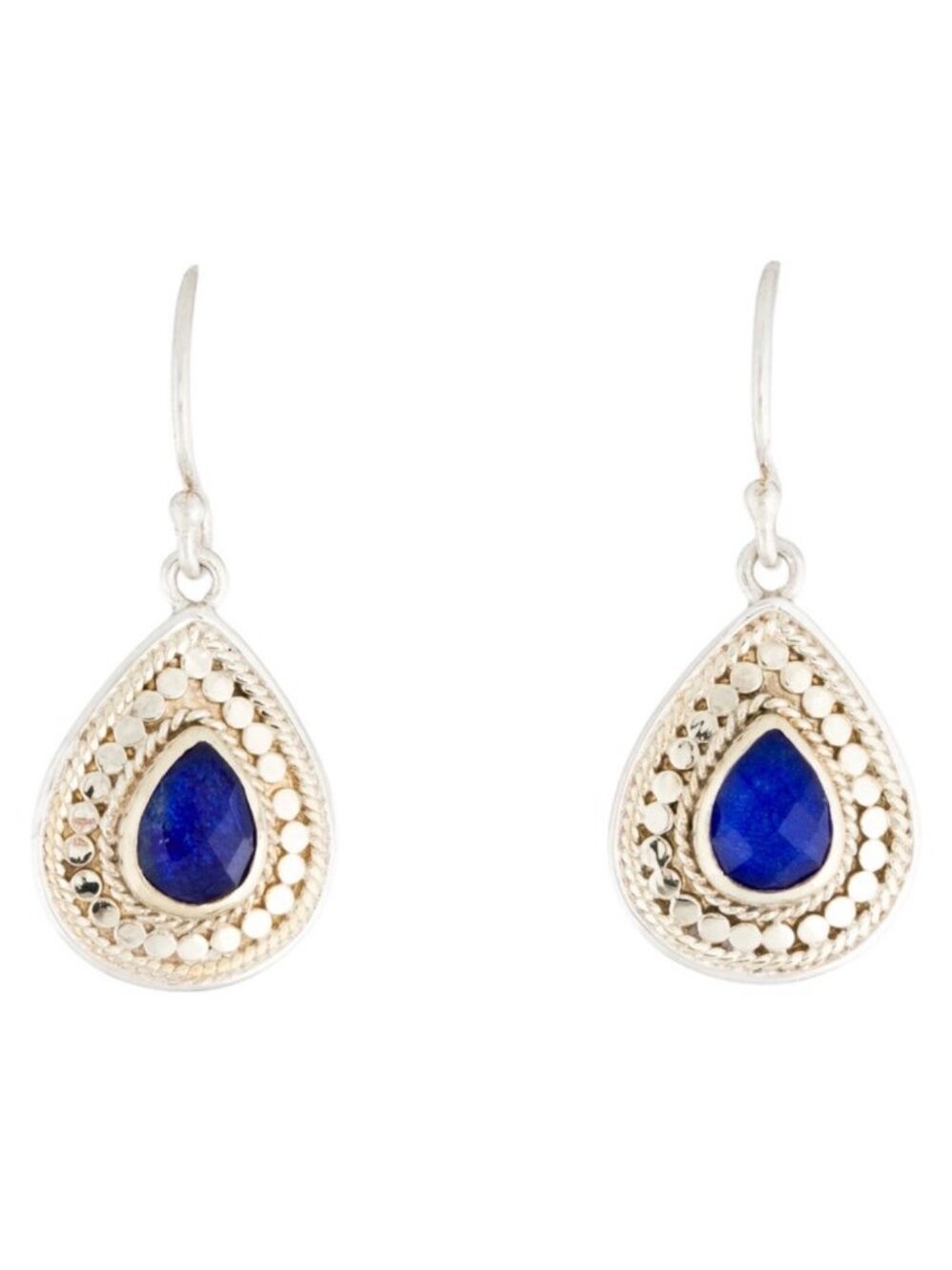 ANNA BECK STERLING SILVER 925 QUARTZ DOUBLET DROP EARRINGS